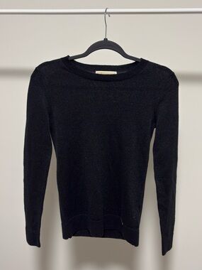 Michael Kors Black Shimmer Knit Crewneck Sweater